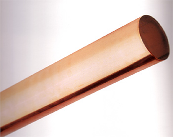 A Round Shape Copper Tube on a White Background