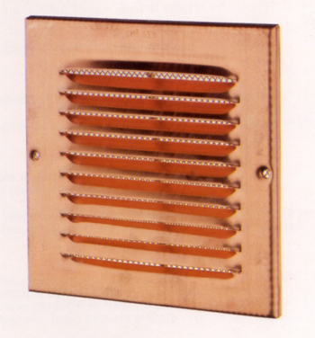 A Grid Round Square Component With Copper Finish