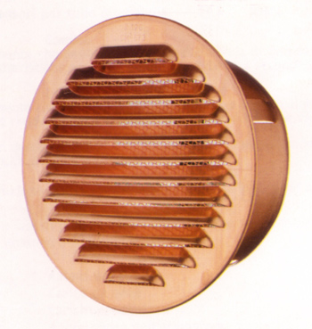 A Grid Round Component With a Copper Finish