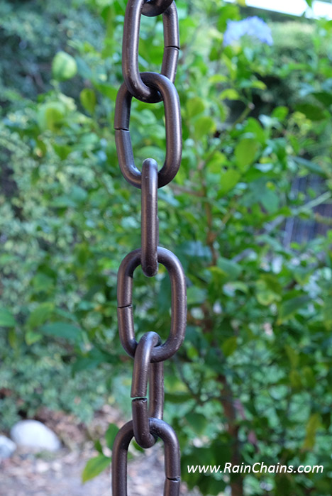 Large Link in Bronze on a Green Color Background